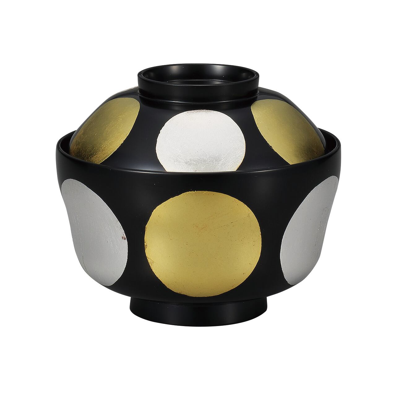 川連漆器】煮物椀 黒 日月 川連漆器】煮物椀 黒 日月